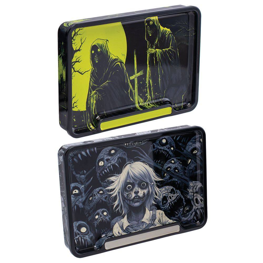Fujima Rolling Tray Stash Box - Horror Designs / 8"x5.75" 6ct - Discreet Smoker