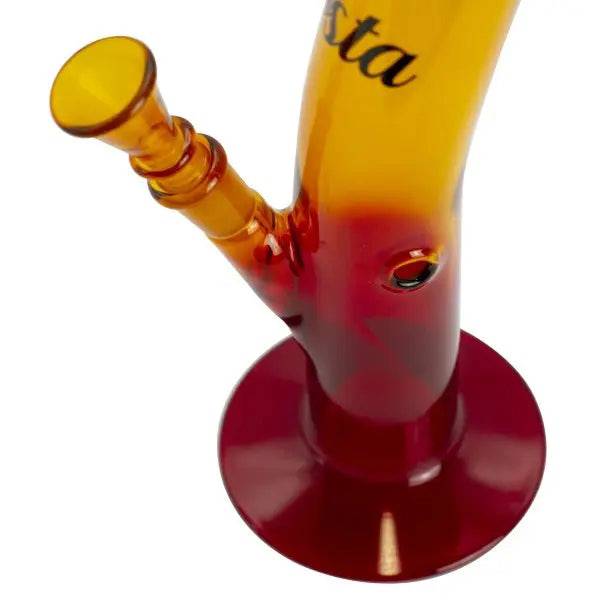 13.5" Rasta Colored Glass Water Pipe w/ Lion Logo - Discreet Smoker