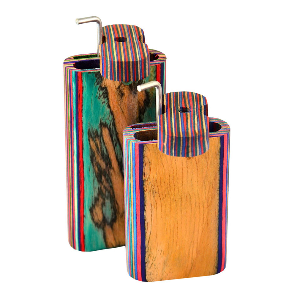 Large Multi-Colored Stripes Wood Smoke Stopper w/ Poker