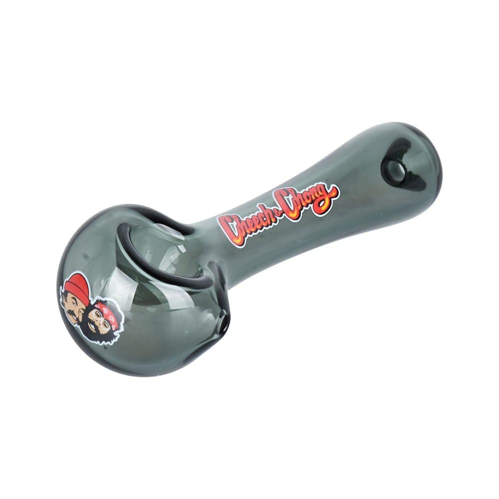 Cheech & Chong Glass Happy Herbs Spoon Pipe | 4.5" - Discreet Smoker