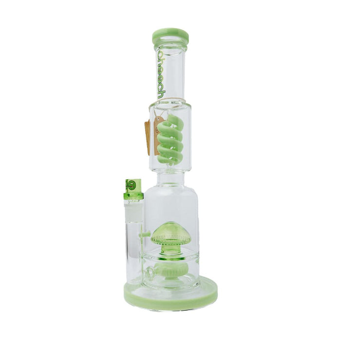 Cheech Glass 15.5" Triple Threat Water Pipe, Green
