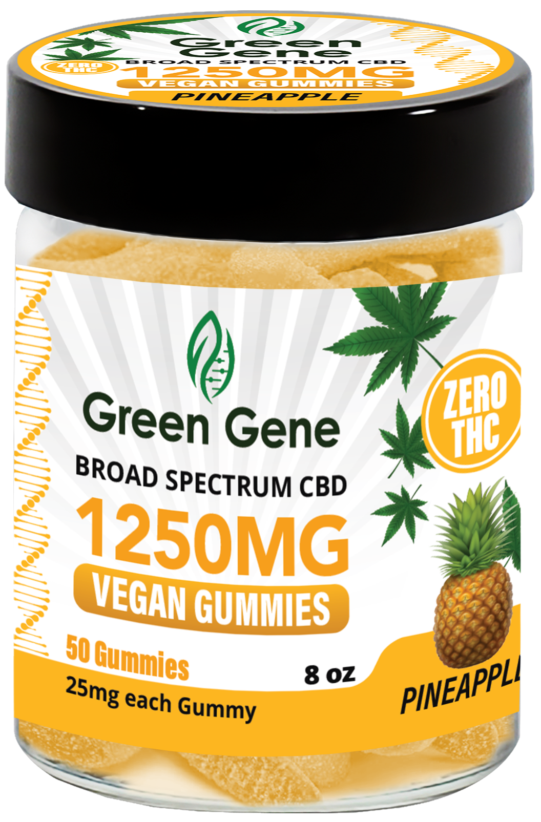 Green Genie CBD Vegan Pectin Infused Gummies w/ B12 Vitamins (625MG - 2500MG)