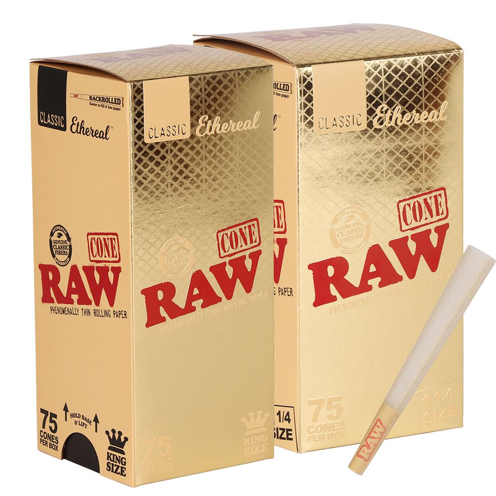 RAW Ethereal Cones | 75pc Box - Discreet Smoker