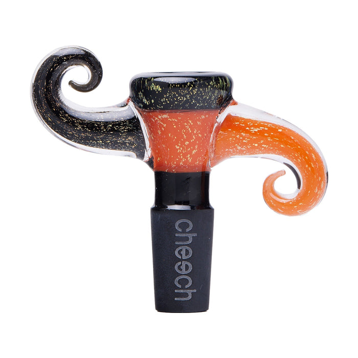 Cheech Glass 2" 14mm Dichro Horns Up and Down, Orange