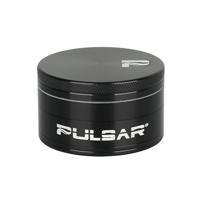 Pulsar Solid Top Aluminum Grinder-GR760- 4pc / 2.5", Black