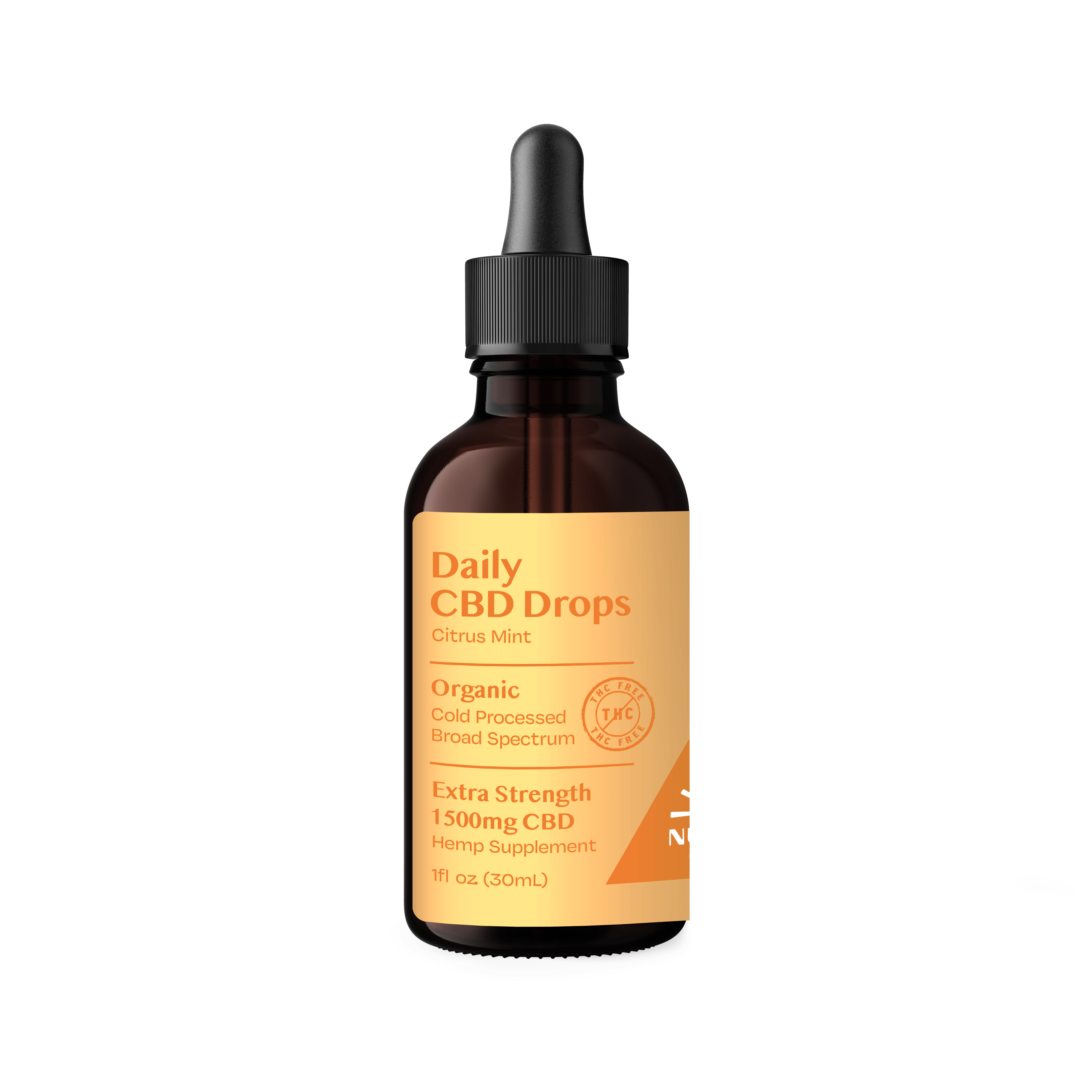 Organic CBD THC-Free Drops Citrus Mint - Extra Strength 1500mg - Broad Spectrum