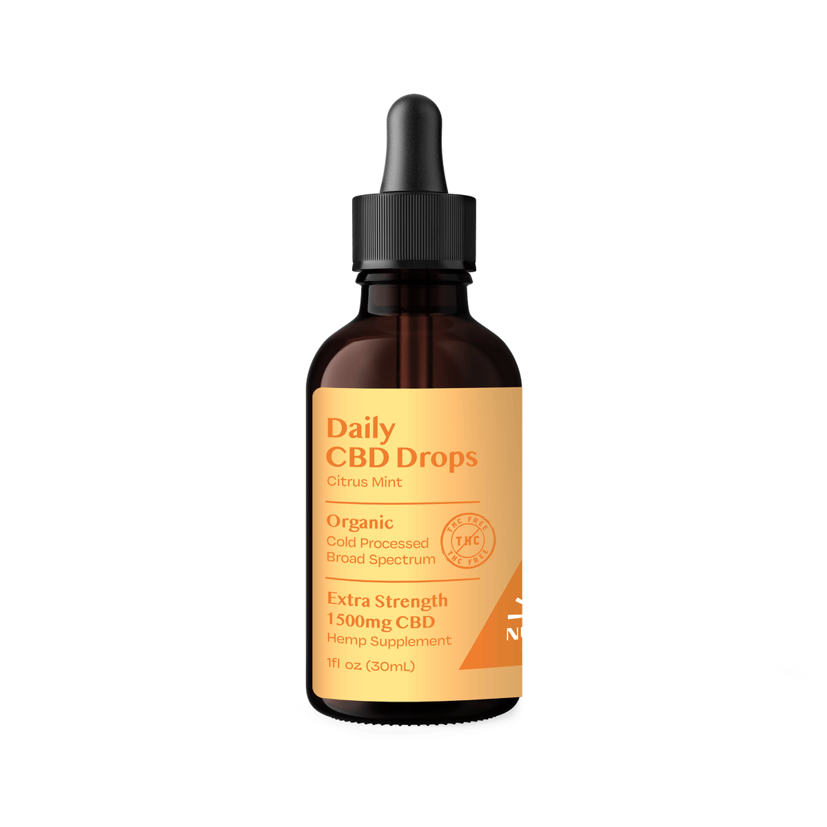 Organic CBD THC-Free Drops Citrus Mint - Extra Strength 1500mg - Broad Spectrum - Discreet Smoker