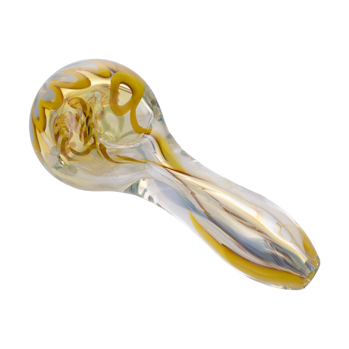 Human Grade Spoon Pipe Model A, Inside Out Yellow with Silver Fuming