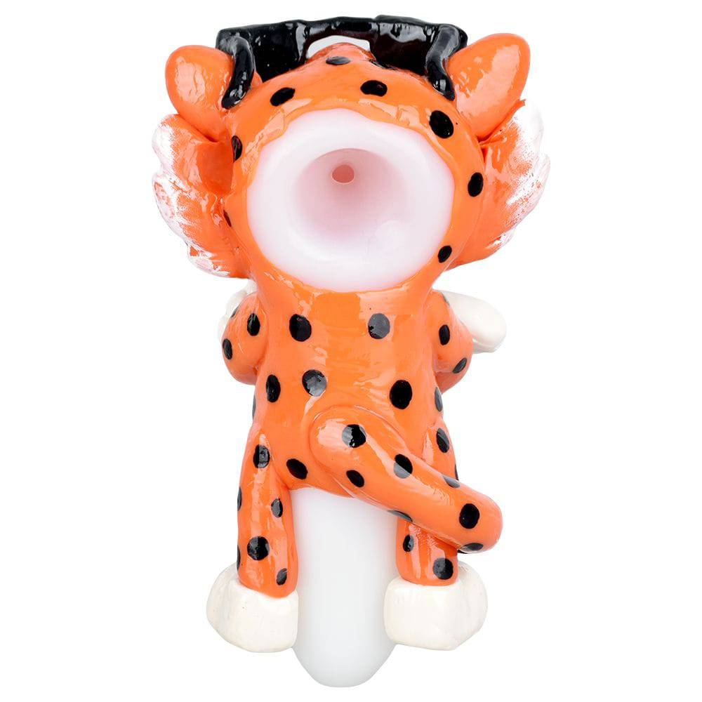 Cheezy Cheetah Enamel on Glass Hand Pipe - 5.5" - Discreet Smoker