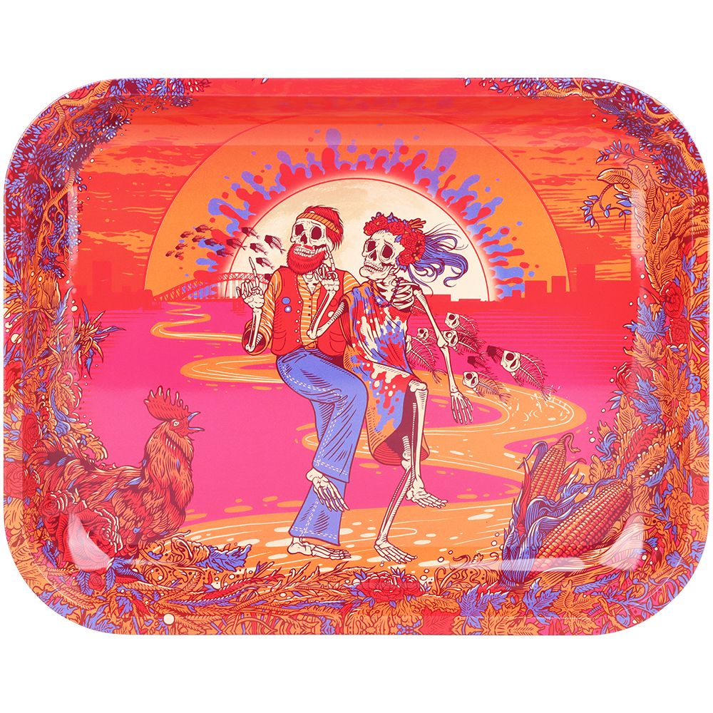 Grateful Dead x Pulsar Large Metal Rolling Tray - Sunset Dance / 13"x11" - Discreet Smoker