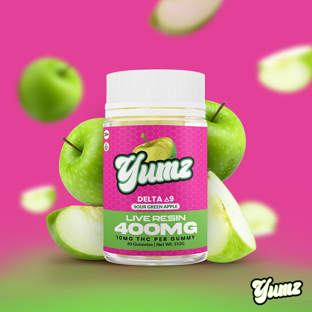 THC Gummies - Delta 9 THC - YUMZ LAB - Sour Green Apple - Discreet Smoker