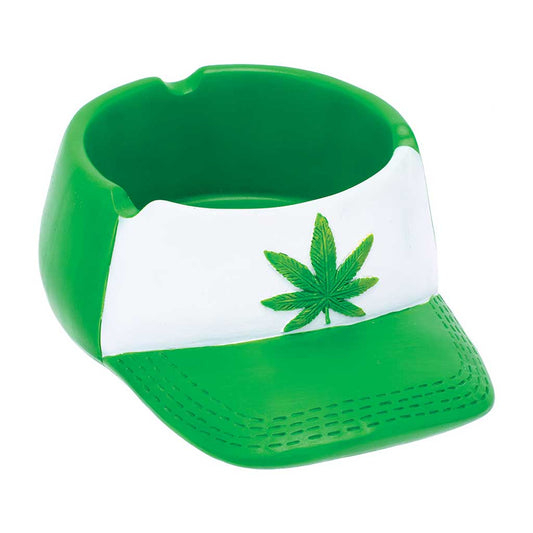 GREEN LEAF SNAPBACK HAT ASHTRAY - Discreet Smoker