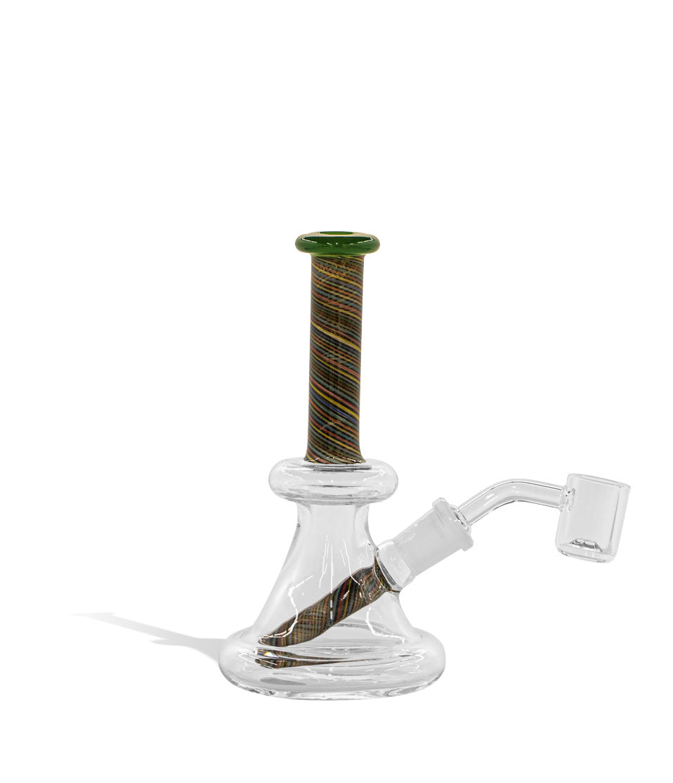6 inch Colored Striped Water Pipe with built in 14mm Downstem - Discreet Smoker