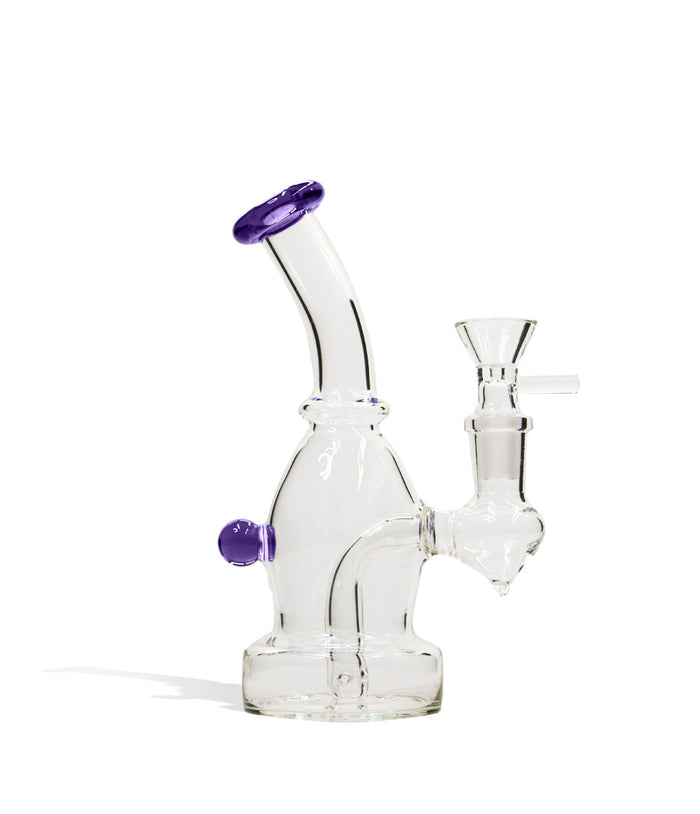 6 Inch Glass Water Pipe with Colored Lip, Purple