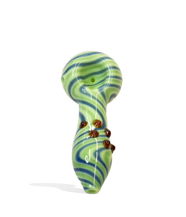 6 inch Milky Tubed Hand Pipe with Wig Wag Design - Discreet Smoker