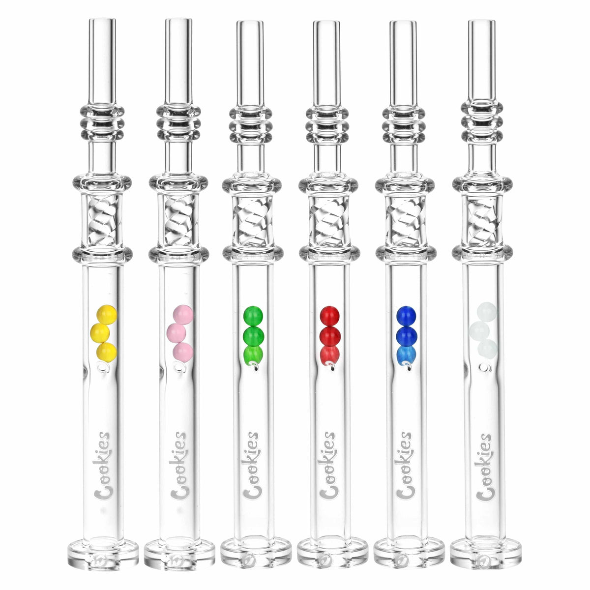Cookies Honey Twist Glass Dab Straw w/ Integrated Tip - Discreet Smoker