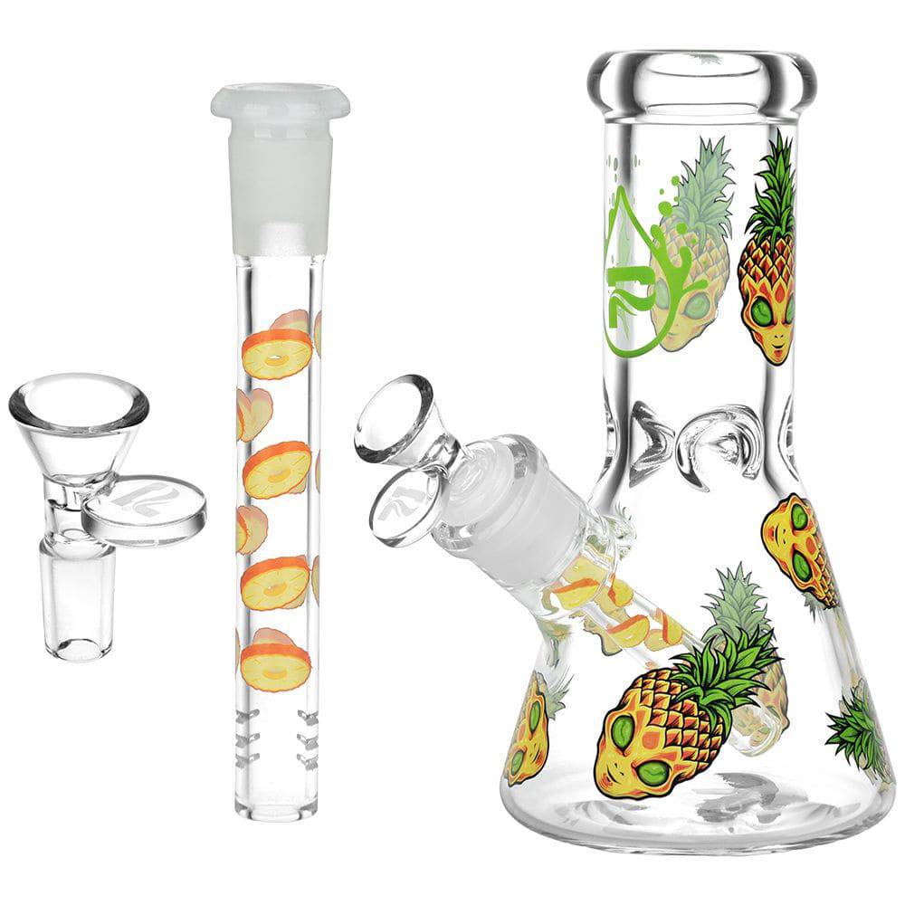 Pulsar Pinealien Design Series Glass Beaker Water Pipe - 8" / 14mm F - Discreet Smoker