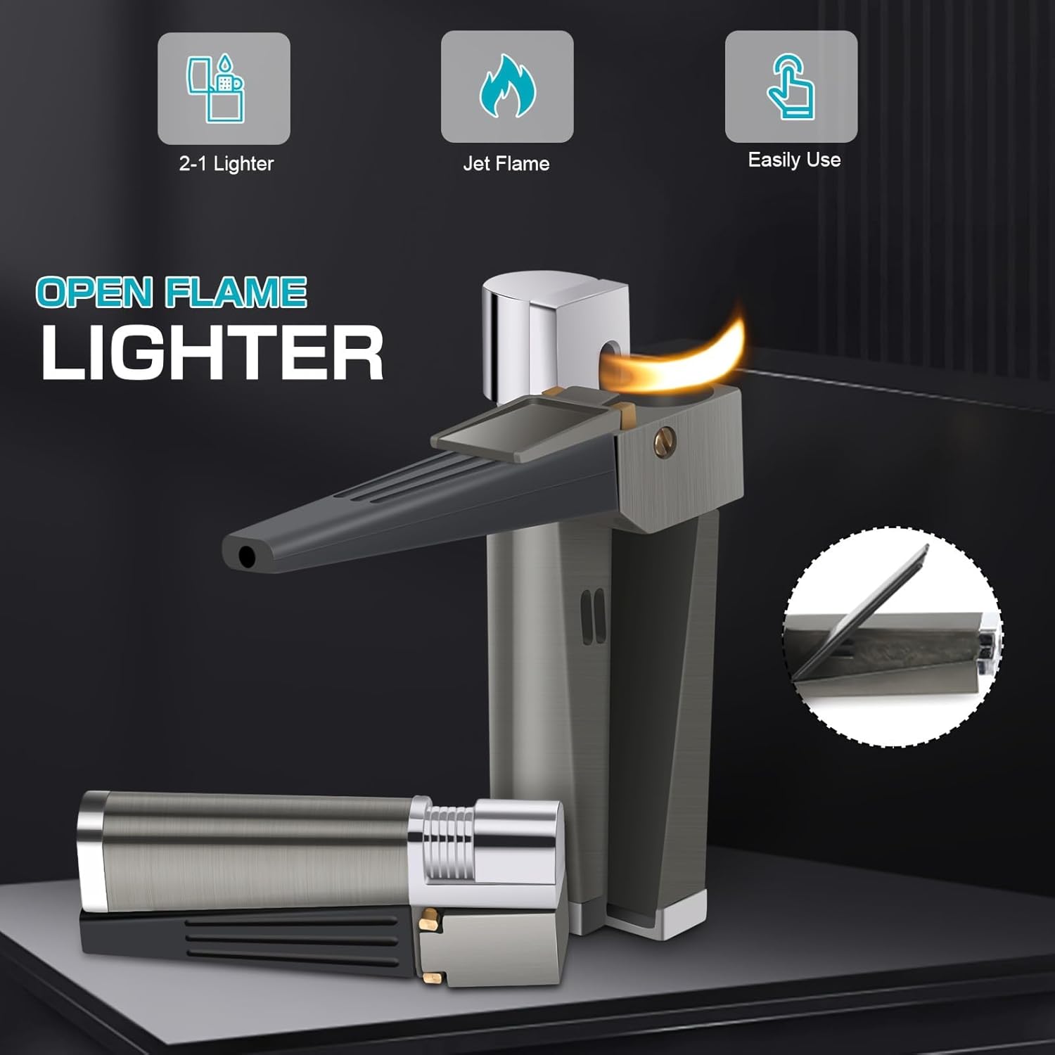 Pipe With Built In Lighter - Discreet Smoker