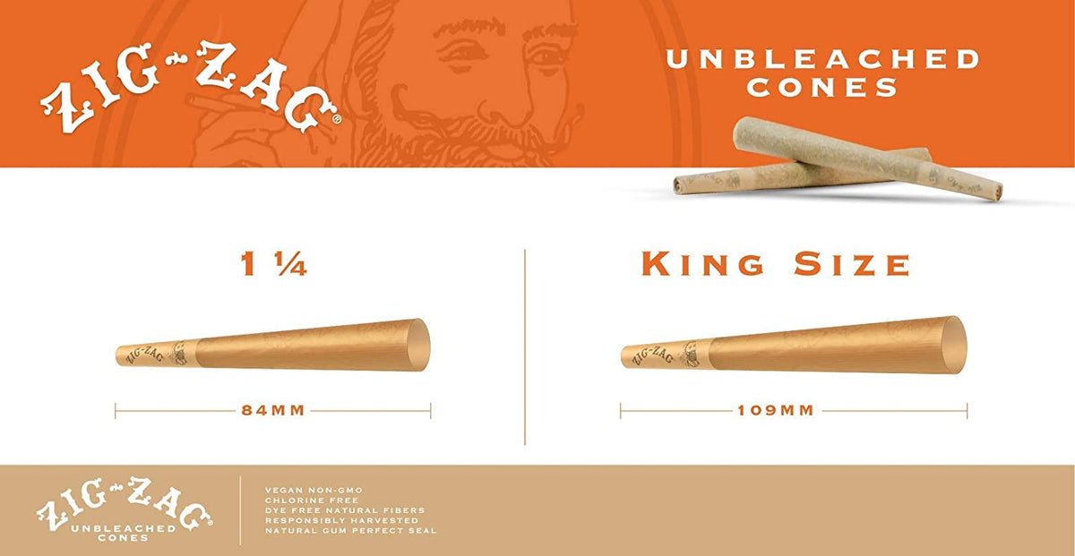 ZIG-ZAG Cones 1-1/4 Size (50 Pack) - Discreet Smoker