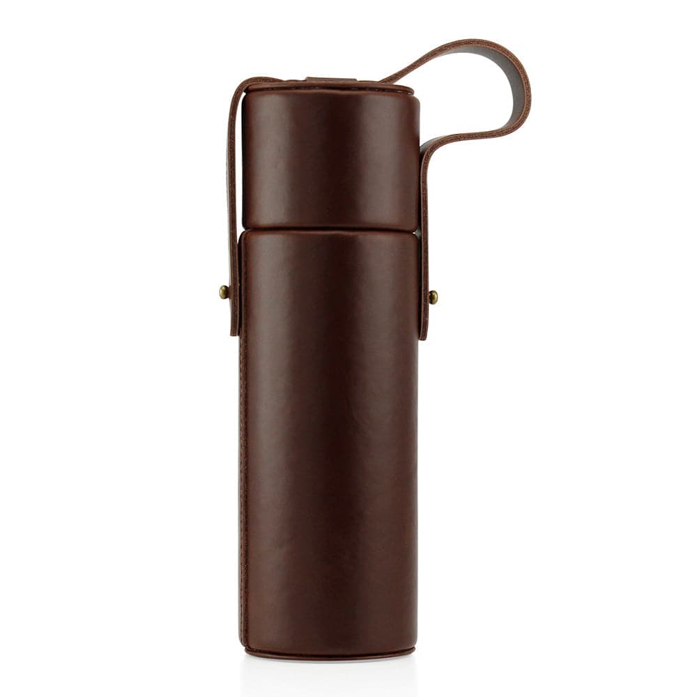 Hydrology9 Leather Carrying Case - Dark Brown - Discreet Smoker