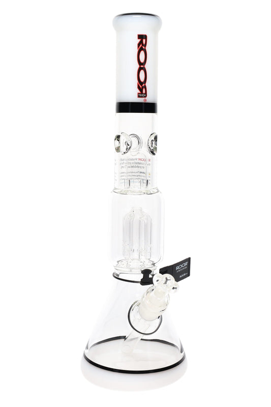 ROOR Tech 14" Multicolor Beaker Bong with Tree Perc – Glass-on-Glass - Discreet Smoker