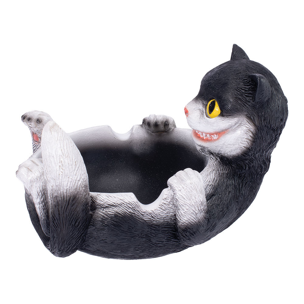 Fujima Trippy Tuxedo Cat Polystone Ashtray - 5"x3.5" - Discreet Smoker