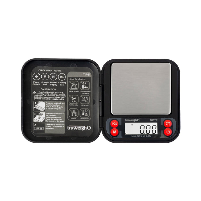 Truweigh Mini NOTE Digital Pocket Scale | 100G x 0.01g, Black