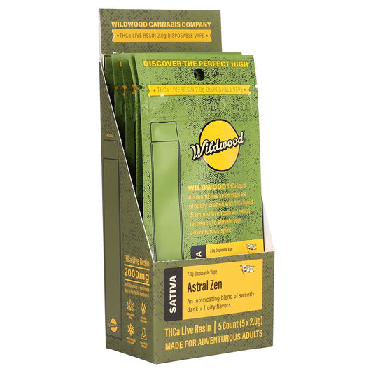 Wildwood Dispensary Grade Live Resin THCA Disposable | 2g | 5ct Display - Discreet Smoker