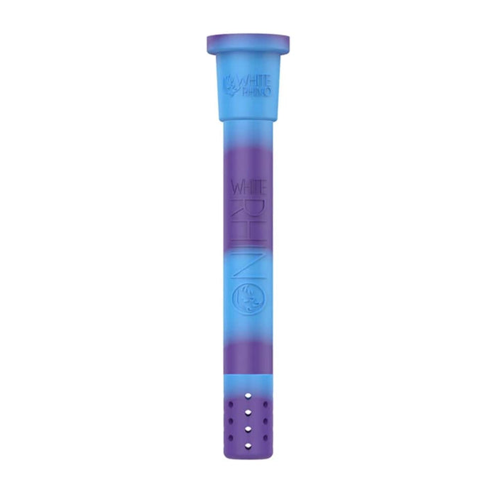 White Rhino Adjustable Silicone Downstem, White Rhino Blue Purple