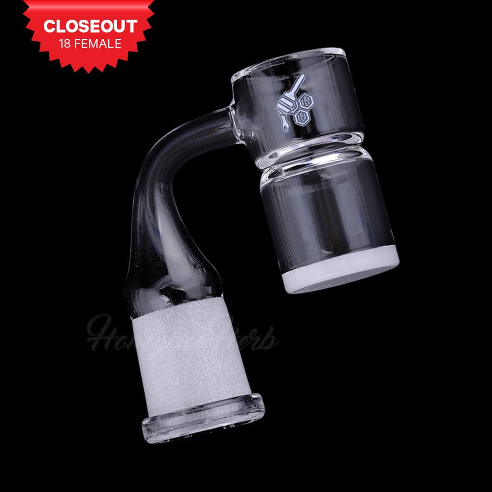 HONEY & MILK BEVEL SPLASH BUCKET QUARTZ BANGER - 90° DEGREE | YL - Discreet Smoker