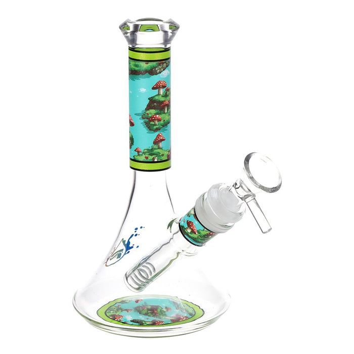 Pulsar Design Series Flared Beaker Glass Water Pipe | 6.75" | 14mm F, Floating Mushrooms