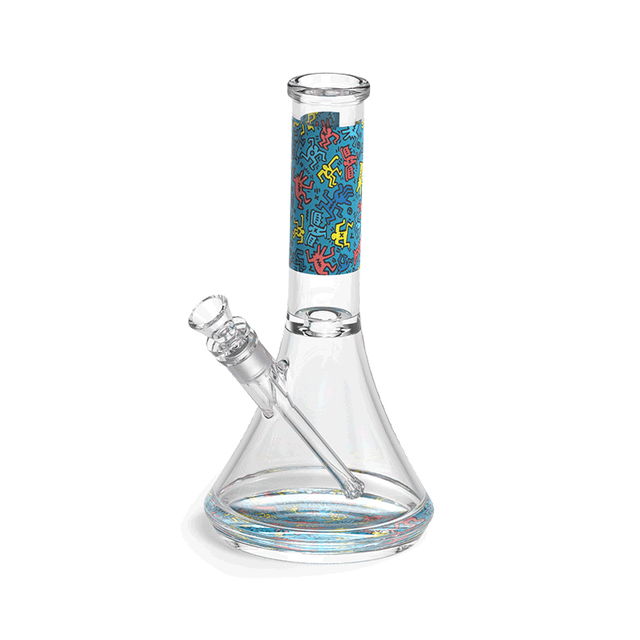 K. Haring Glass Beaker Water Pipe - Discreet Smoker
