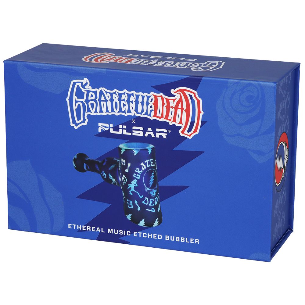 Grateful Dead x Pulsar Ethereal Music Etched Glass Hammer Bubbler - 5" - Discreet Smoker