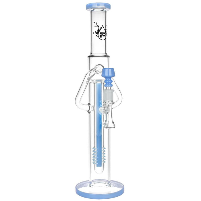 Pulsar Deep Pocket Tube Recycler Water Pipe | 16" | 14mm F, Blue