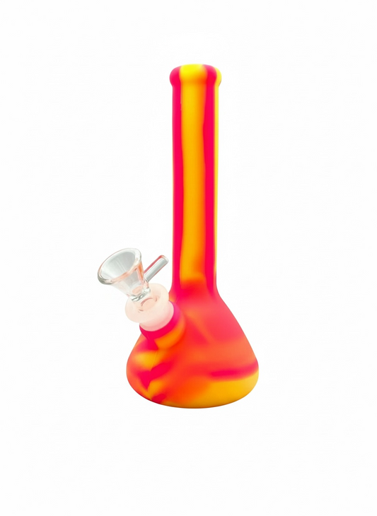 Neon Swirl Silicone Beaker Bong - Discreet Smoker