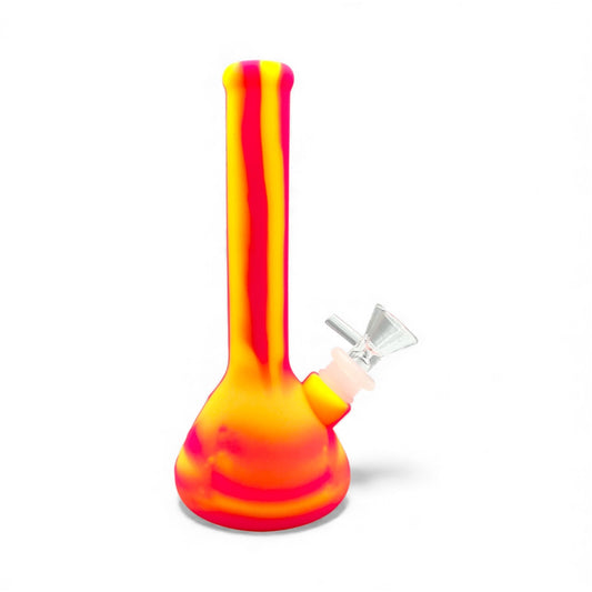 Neon Swirl Silicone Beaker Bong - Discreet Smoker