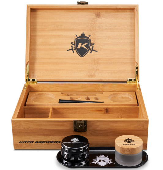 Kozo Wooden stash box - Hinges Top - Discreet Smoker
