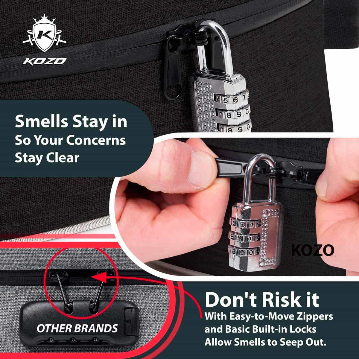 Kozo Black Smell proof bag