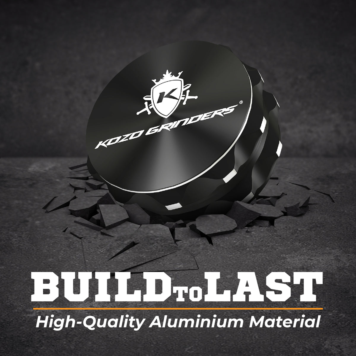 Kozo 2-Piece Non-Stick, Ceramic Coating 2.5" Aluminum Grinder - Discreet Smoker