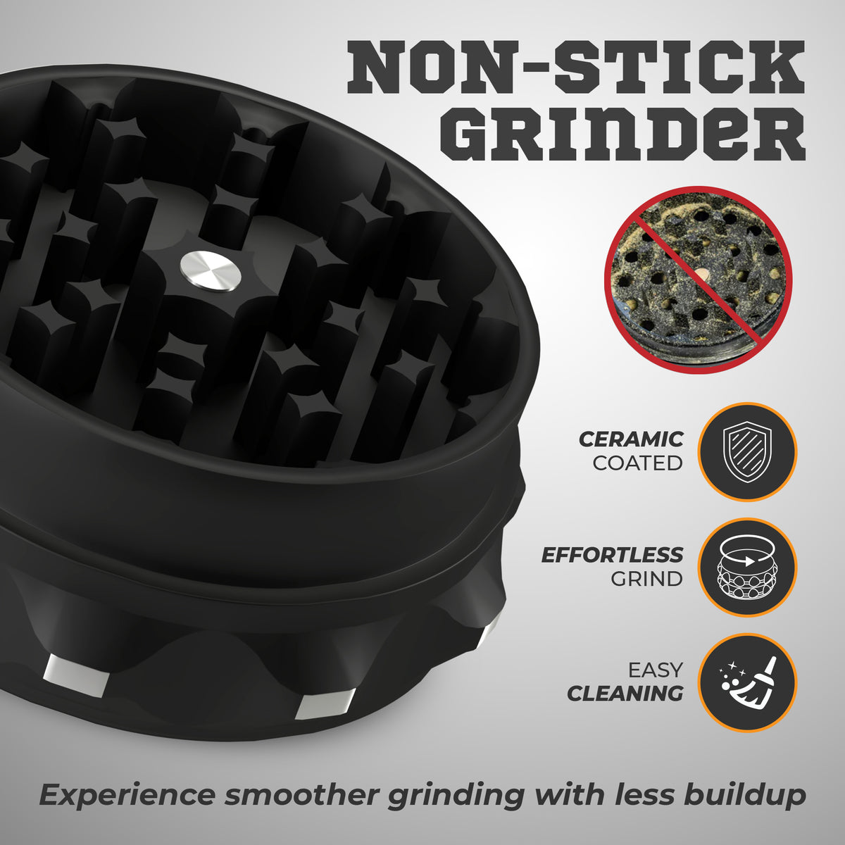 Kozo 2-Piece Non-Stick, Ceramic Coating 2.5" Aluminum Grinder - Discreet Smoker