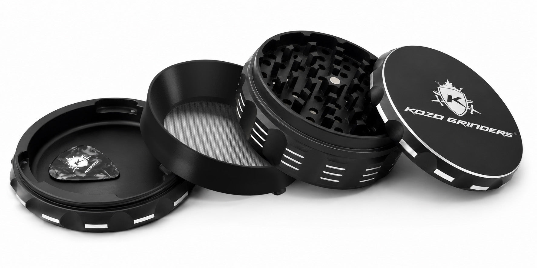 Kozo 4" Non-Stick, Ceramic Coating ,Aluminum Grinder - Discreet Smoker