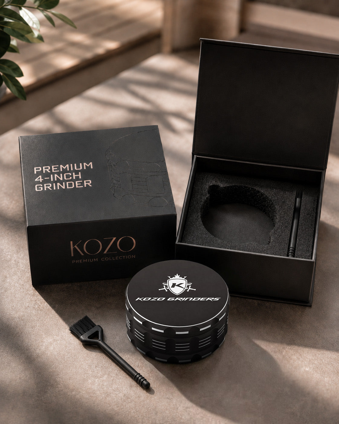 Kozo 4" Non-Stick, Ceramic Coating ,Aluminum Grinder - Discreet Smoker