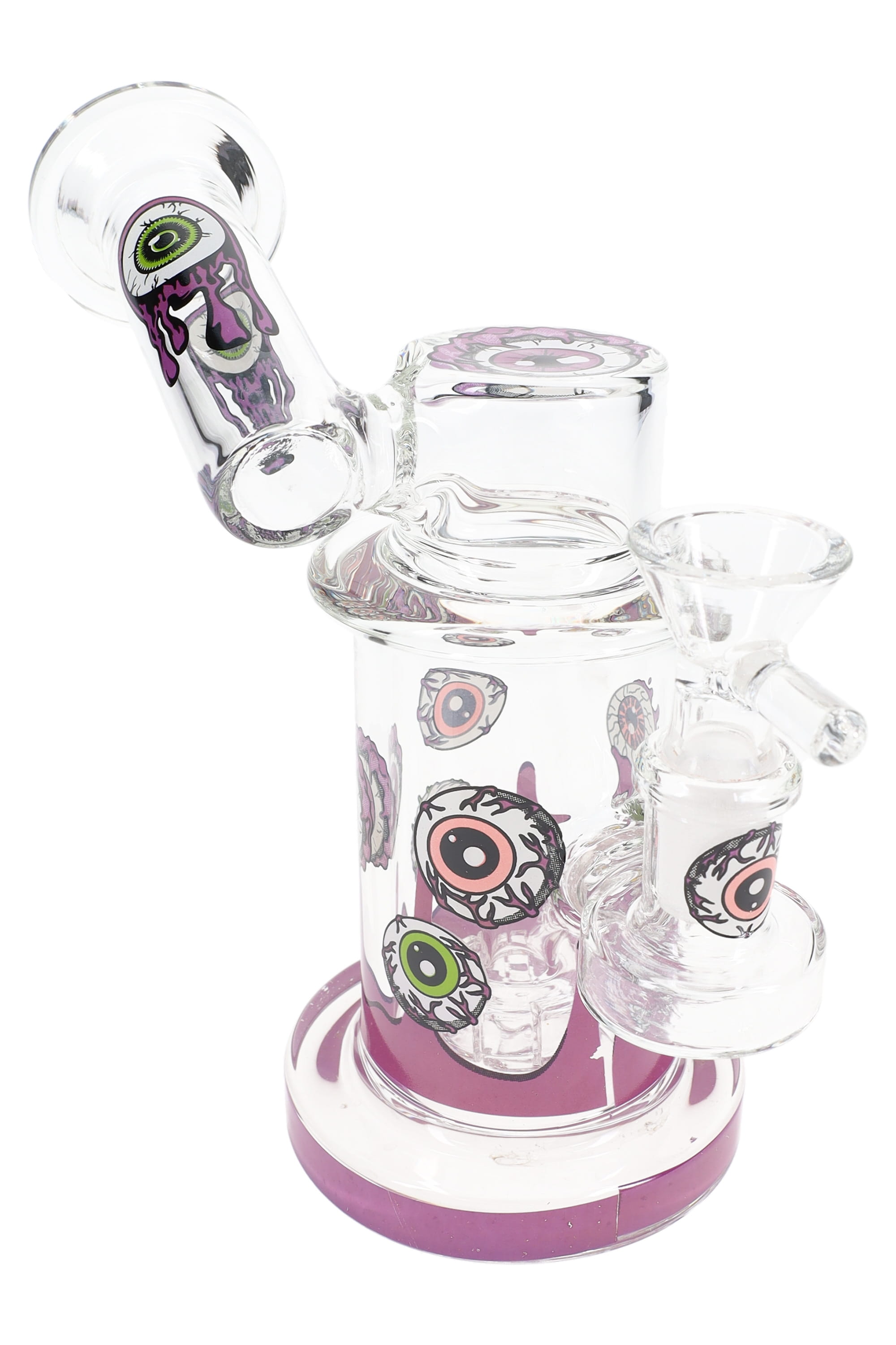 Glass Sidecar Bong “Eye Spy” – Showerhead Perc – 14.5 mm GoG – 5½″ - Discreet Smoker