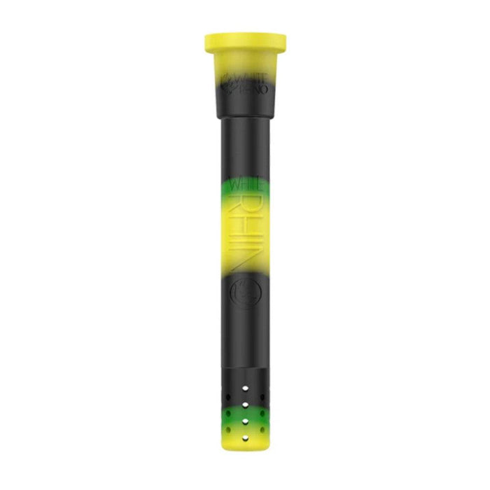 White Rhino Adjustable Silicone Downstem, White Rhino Black Yellow Green