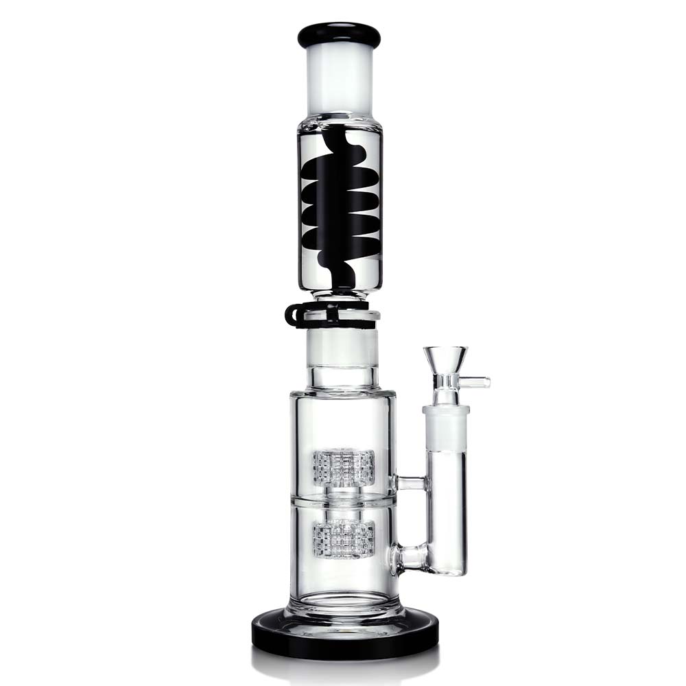 1Stop Glass 14 Inch Glycerin Straight Tube Bong - Discreet Smoker