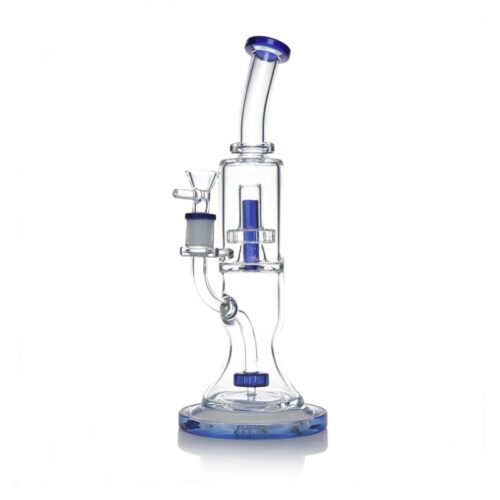 12 Inch Double Perc Bong - UFO Perc and Showerhead - Discreet Smoker