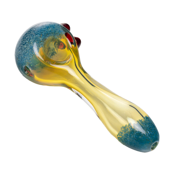 Human Grade Spoon Pipe Model B, Blue Silver Fume