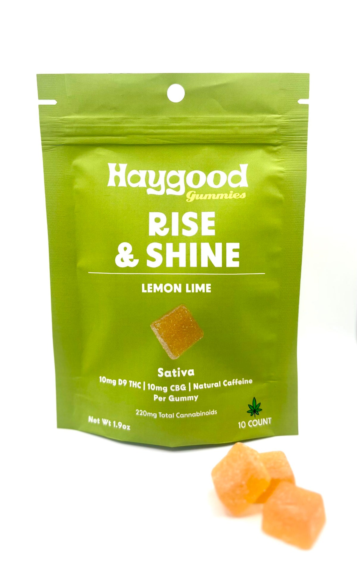 Rise & Shine CBG & Delta 9 THC Live Resin Gummies – Sativa - Lemon Lime - Discreet Smoker