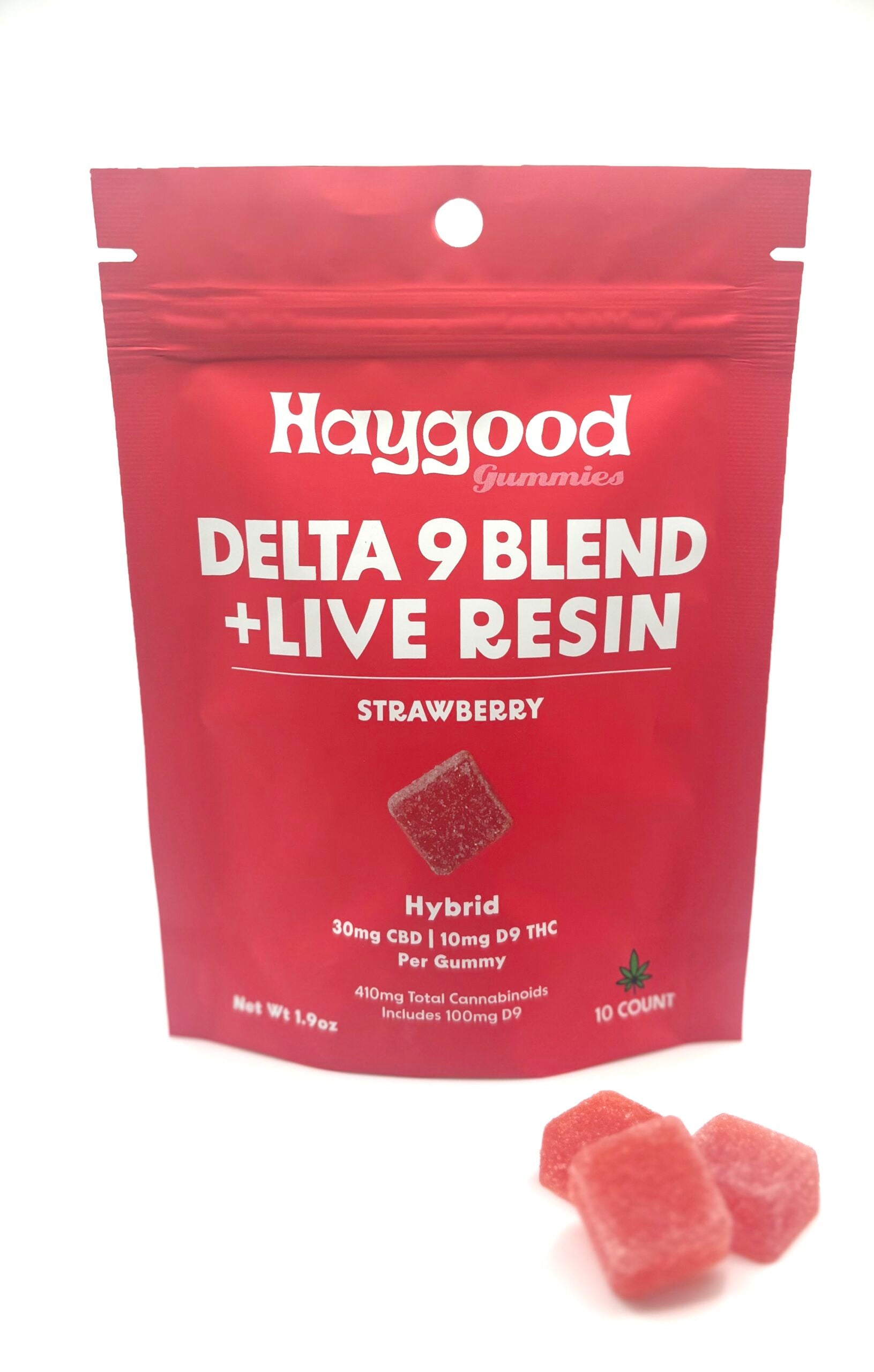 D9 THC Live Resin 3:1  Gummies - Hybrid - Strawberry - Discreet Smoker