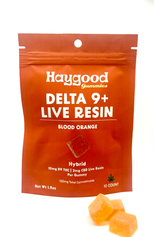 D9 THC Live Resin Gummies - Hybrid - Blood Orange - Discreet Smoker